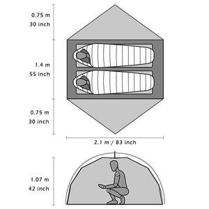 Всезонный 2-х человек легкая палатка для кемпинга 4-сезонная мотоциклетная палатка с отпечатком следа OEM поставка - Product Image 6