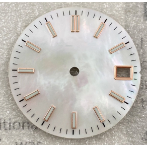 28.5mm Green Luminous Nail <b>Scale</b> Mother of Pearl Watch Dial Mod Parts for NH35 <b>Mechanical</b> Movement - Product Image 2
