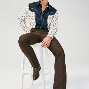 Chemise de cow-boy western à franges fantaisie, style rétro mexicain, coupe slim, à rayures, avec boutons pression perlés, style western ancien, de la marque West Apparel - Product Image 5