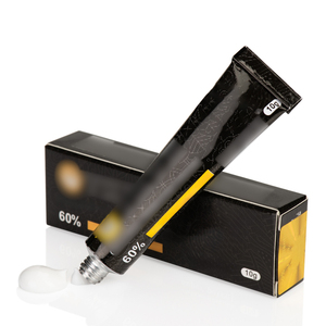 Encre de tatouage permanente TKTK 60% en tube d'aluminium noir, crème laiteuse blanche PMU 10g, usage professionnel en studio, directement de l'usine - Product Image 1