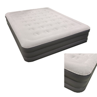 Matelas Gonflable Double de 18 Pouces avec Pompe Électrique Intégrée, en PVC Floqué, Lit d'Appoint Gonflable pour Usage Temporaire à Domicile