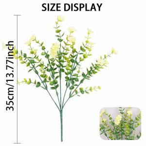 Fleurs artificielles Tianyi, 35 marguerites en soie plastique, style européen, arrangement décoratif extérieur, plantes blanches et vertes - Product Image 5
