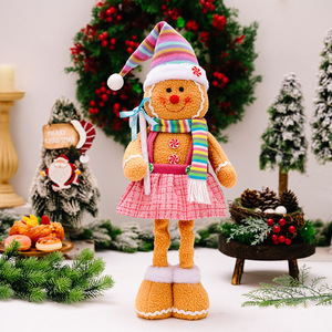Décoration de Noël écologique en non-tissé, bonhomme en pain d'épices rétractable en peluche polaire, poupée mignonne personnalisable en couleur - Product Image 6