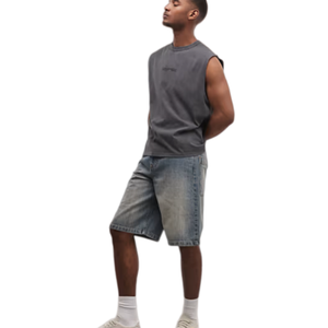 Débardeur Homme Streetwear Oversize Personnalisé avec Logo, T-shirt Musculation Sans Manches, Imprimé Graphique Effet Vintage, 100% Coton - Product Image 3