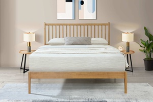 Struttura <span class=keywords><strong>Letto</strong></span> in Legno Massello con Doghe Metalliche, Facile Montaggio e Silenziosa, Telaio <span class=keywords><strong>Letto</strong></span> in Bambù con Testiera - Product Image 2