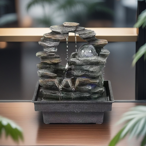 Coleção de Fontes de Resina para Jardim e Mesa, Fornecimento de Fábrica por Atacado com Diversos Estilos de Cascata e Decoração Zen - Product Image 3