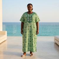 Nuevo Vestido Maxi Kaftan Boubou de Verano para Mujer Africana, Talla Grande, Cómodo, Transpirable, de Poliéster, Estilo Modesto, para Vacaciones y Uso Diario