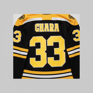 เสื้อเจอร์ซีย์ทีมฮ็อกกี้เย็บตะเข็บเสื้อยืดสีดำย้อนยุคสำหรับ2.0 - Product Image 1