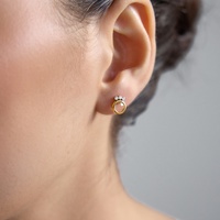 Boucles d'oreilles en résine écaille de tortue plaquées or 18 carats PVD, boucles d'oreilles clous en acier inoxydable colorées avec strass en cristal en forme de goutte d'eau