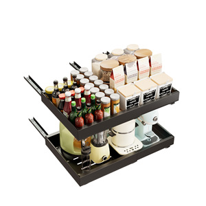 Extendable Pull Out Drawer <b>Rack</b> For Kitchen Cabinet Storage Organizer With Slide Out Design For Dishes <b>Plates</b> Condiments - Product Image 5