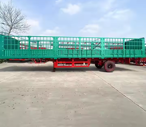 ZHONGSHENGTIANQI 2 3 Axle Animal Cría Semi Remolque 150 KG Carga útil Acero Granja Almacén Transporte Diseño de valla lateral duradera - Product Image 3