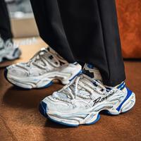 Chaussures de sport pour hommes, style vintage, très tendance, effet délavé, respirantes, antidérapantes, à semelle épaisse, augmentant la taille
