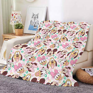 Couverture Desneyyy de dessin animé mignon bon marché en gros taille personnalisée conception impression couvertures en peluche pour enfants et étudiants - Product Image 1