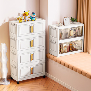 Armoire de rangement pliable moderne 4 <span class=keywords><strong>couches</strong></span> 2026, organisateur modulaire en plastique sans installation pour cuisine, chambre et rangement de collations - Product Image 3