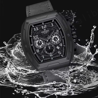 Nuevo Reloj de Cuarzo NAVIFORCE 8053 de Primera Marca para Hombre, Cronógrafo Resistente al Agua, Correa de Cuero Genuino, Cuadrado, Relojes de Hombre Más Vendidos