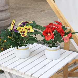 Vente en gros 2025 Nouveaux pots de fleurs artificielles <span class=keywords><strong>iris</strong></span> pour extérieur, fausse verdure, décoration intérieure, aménagement paysager de jardin, salon, mariage, résistant aux UV - Product Image 4