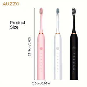 Cepillo de Dientes Eléctrico Ultrasónico Recargable por USB, Cepillo de Dientes Sónico Portátil de Viaje para Adultos, 4 Cabezales de Cepillo, 6 Modos de Funcionamiento, Suave - Product Image 3