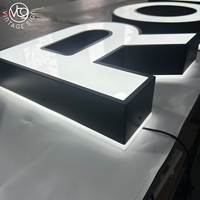 Lettres LED personnalisées à double éclairage avec halo blanc avant et arrière pour signalétique de marque de fitness