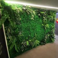 Panneaux muraux verticaux personnalisés de plantes artificielles de style jungle Nouveau design Mur d'herbe verte Décoration intérieure