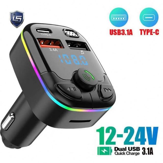 Hot Selling C9 MP3 with Bluetooth Car Phone Charger Play Songs with LED Light Charger Portable Universal Car Player