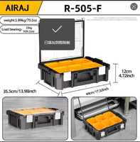 Juego de Cajas de Herramientas de Plástico Resistente para Mecánicos y Almacenamiento en Camionetas, Apilables, Impermeables, Diseño Cuadrado, Almacenamiento para Garaje