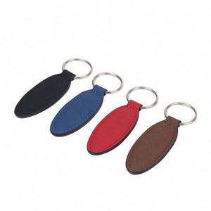 <b>Custom</b> PU Leather Keychain with Laser Engraved Logo, Blank Promotional <b>Key</b> Ring for Corporate Gifts and Advertising Giveaways - Product Image 3