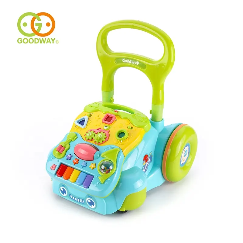 Musical Safety Learning Activity Walker Plastic Cartoon Educational Music Baby Walking Trolley Toy 10 M+ Acceptable