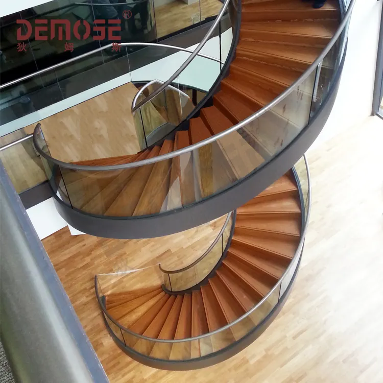 Wenteltrap Trappen Benodigdheden Interieur Custom Luxe Trap Balustrade Leuning Roestvrijstalen Glazen Reling