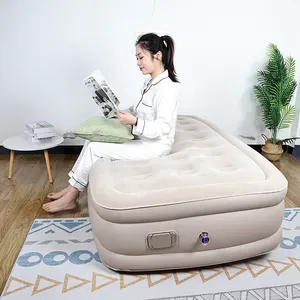 Fast Inflatable Soft Air Bed Mattress High Raised Airbed Fordable Portable Sofa Built In Pump With Pillow