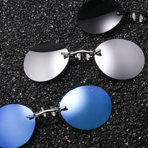 B1429 mujeres hombres moda Clip en la nariz gafas de <span class=keywords><strong>sol</strong></span> Vintage Mini gafas de <span class=keywords><strong>sol</strong></span> redondas Hacker Empire Matrix gafas de <span class=keywords><strong>sol</strong></span> sin montura - Product Image 6
