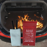 Couverture anti-feu en fibre de verre Ayonsafety 6m*9m pour véhicules électriques à batterie lithium, avec boîte de rangement pour éteindre les incendies de véhicules