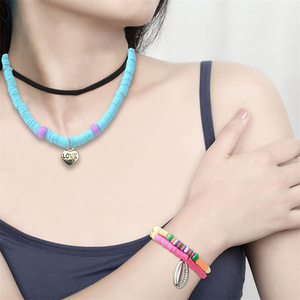 24 Màu Sắc Phẳng Vòng Polymer Đất Sét Hạt 6Mm Spacer Heishi Hạt Với Mặt Dây Chuyền Charms <span class=keywords><strong>Kit</strong></span> Đối Với Trang Sức Làm <span class=keywords><strong>Kit</strong></span> - Product Image 6