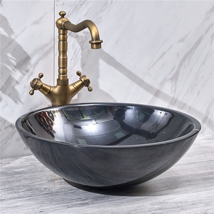 <span class=keywords><strong>Lavabo</strong></span> da Appoggio <span class=keywords><strong>Rotondo</strong></span> in Marmo Nero Marquina Moderno Aquarius AQ025 con Capacità di 9L, Ecologico - Product Image 2