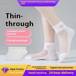 Calcetines <span class=keywords><strong>de</strong></span> mujer <span class=keywords><strong>de</strong></span> seda con tarjeta <span class=keywords><strong>de</strong></span> conejo pequeño a <span class=keywords><strong>la</strong></span> moda, logotipo <span class=keywords><strong>de</strong></span> cuerpo <span class=keywords><strong>de</strong></span> longitud redonda, temporada <span class=keywords><strong>de</strong></span> otoño, parte inferior <span class=keywords><strong>de</strong></span> algodón, <span class=keywords><strong>boca</strong></span> baja, tubo corto <span class=keywords><strong>de</strong></span> cristal - Product Image 2