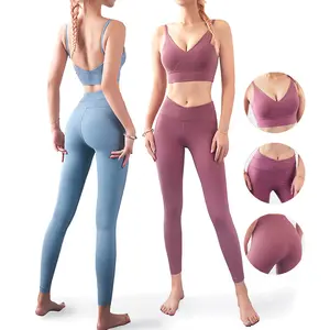 2022 Benutzer definierte Frauen Fitness Active wear Gym Wear Sportswear Nahtlose Legging Yoga Set Plus Size Workout Kleidung