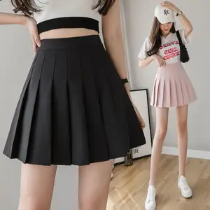 Brauner Rock Damen Sommerkleid ung Damen Hohe Taille Harajuku Koreanischer Stil Schwarzer Mini-Falten rock Für Schulmädchen Uniform