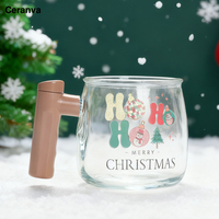 Gelas Botol Bertema Natal, Cangkir Kopi Anti Bocor, Dapat Digunakan Kembali, Motif Anjing Kartun Merah, Ramah Makanan, Untuk Minuman Cokelat Panas