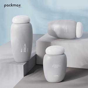 Ensemble de flacons et pots cosmétiques vides personnalisés : Flacon pompe Pebble pour lotion, pot pour crème/masque/crème contour des yeux, 150ml-250ml pour les soins de la peau - Product Image 6