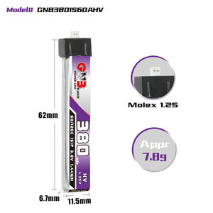 GAONENG GNB 1S 380mah 3.8V tête en plastique Molex 1.25 HV LiHV 60c 120c LiPo batterie Inductrix FPV BNF lame RC Horizon <span class=keywords><strong>eflite</strong></span> - Product Image 3