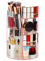 Conception exquise 360 organisateur cosmétique rotatif étagère acrylique multifonctionnelle boîte de maquillage pour commode de bureau