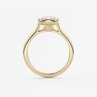Anillo de Compromiso y Boda con Diamante de Laboratorio de 2 Quilates, Corte Ovalado, Engaste Catedral Solitario, Oro Sólido de 10K/14K/18K, Certificado IGI, CVD/HPHT