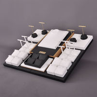 Expositor de Joyería de Lujo Personalizado, Organizador de Joyas Blanco y Negro, Resistente, para Venta al Por Mayor