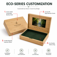 Boîte cadeau vidéo de luxe faite à la main, écran IPS 7 pouces, boîte de présentation LCD pour invitation de mariage, emballage de fleurs et de bijoux