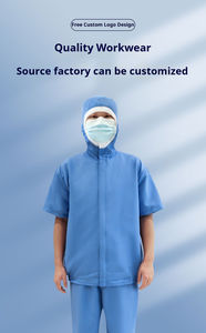 Camisa de Trabajo de Manga Corta Antiestática de Grado Alimenticio, Protección ESD, Bata Desechable de Cuello Redondo No Tejida para Fábricas de Procesamiento de Alimentos - Product Image 5