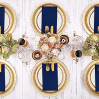 Offre Spéciale Serviettes de Table Pliées Imprimées Écologiques Jetables Bleues 1 Plis en Papier Airlaid Pâte de Bois Vierge 40*40cm Aierpa Foil