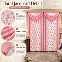 Rideaux Jacquard Floraux de Luxe en Gros avec Cantonnière Intégrée pour Chambre et Salon
