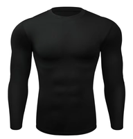 Toptan gerilebilir dayanıklı erkek spor sıkıştırma uzun kollu T Shirt
