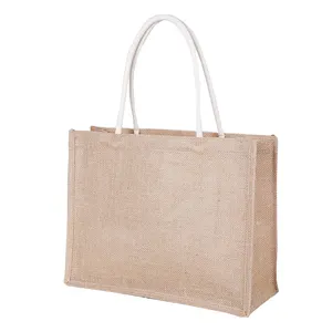 2024 Modern jüt alışveriş çantası Dubai alışveriş çantası baskı desen hediye promosyon taşıma özel alışveriş çantası