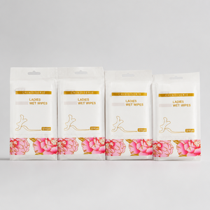 Toallitas Húmedas Femeninas CHINOISERIE al por Mayor, Paquete de 10 Unidades, Diseño de Peonía y Grulla Dorada, Envueltas Individualmente - Product Image 2