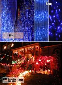 Lumières de rideau de cascade LED, indice de protection IP68, RGB, 3 m, éclairage mural décoratif - Product Image 6